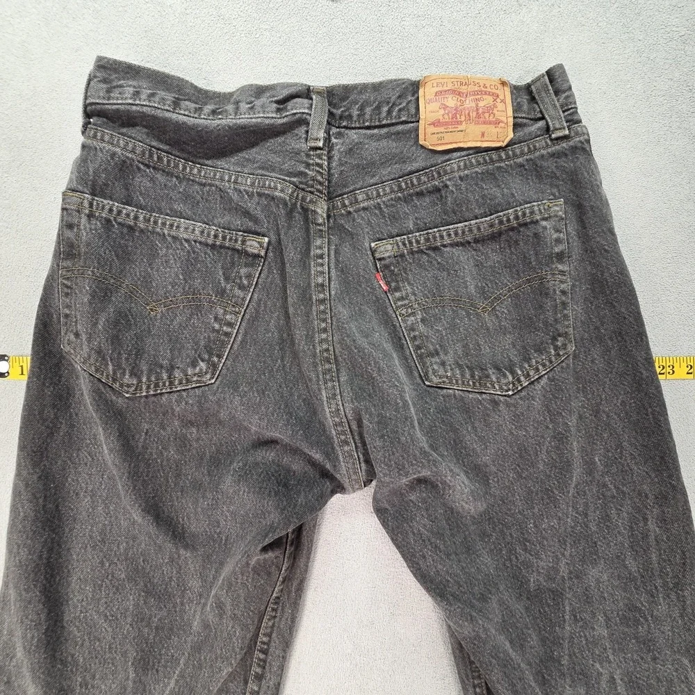 Vintage Levis 501 Jeans Mens Black Straight Button Fly USA Fits‎ 30x29
